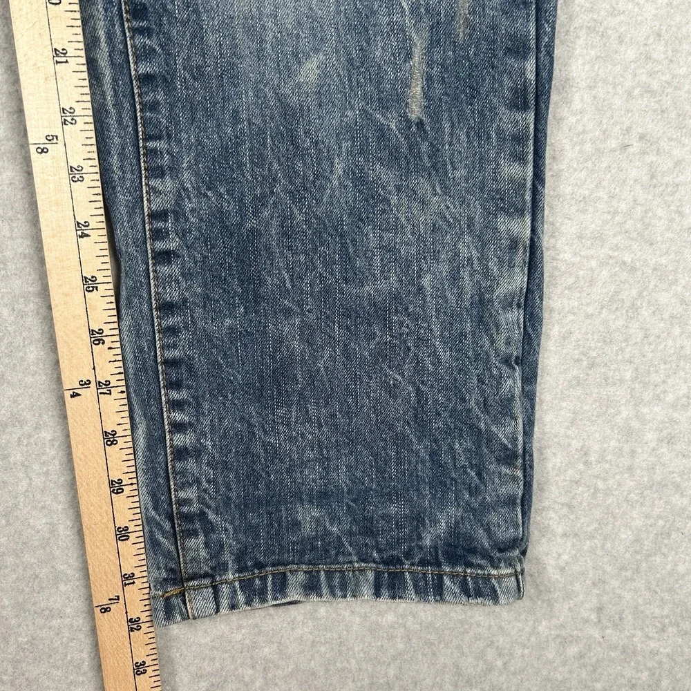 Southpole Jeans Mens Size 40x32 Blue Distressed Tapered Moto Acid‎ Wash VTG Y2K